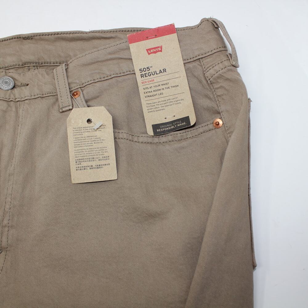Levi's 505 36x34 New Tan Canvas Regular Fit Workwear Men's Denim Jeans - Picture 7 of 9
